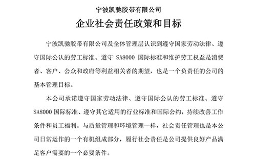 企業(yè)社會(huì)責(zé)任政策、目標(biāo)